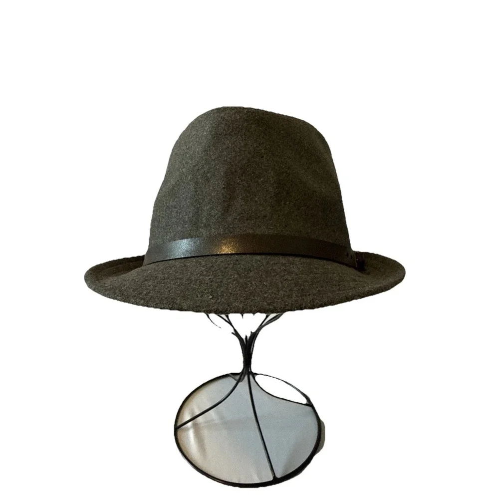 D&Y Wool Blend Gray Fedora Hat‎ Women's OS Boho Winter Classic Timeless Neutral